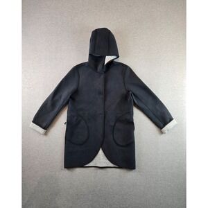 Lululemon Urban Horizons Reversible Jacket Womens M Black Gray Hooded Buttons